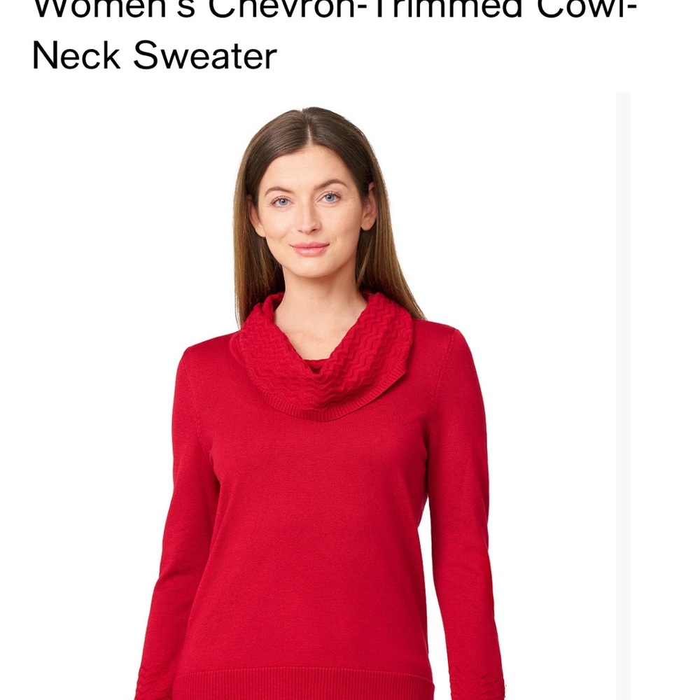 Melissa Paige Red Cowl-Neck Sweater 2X
